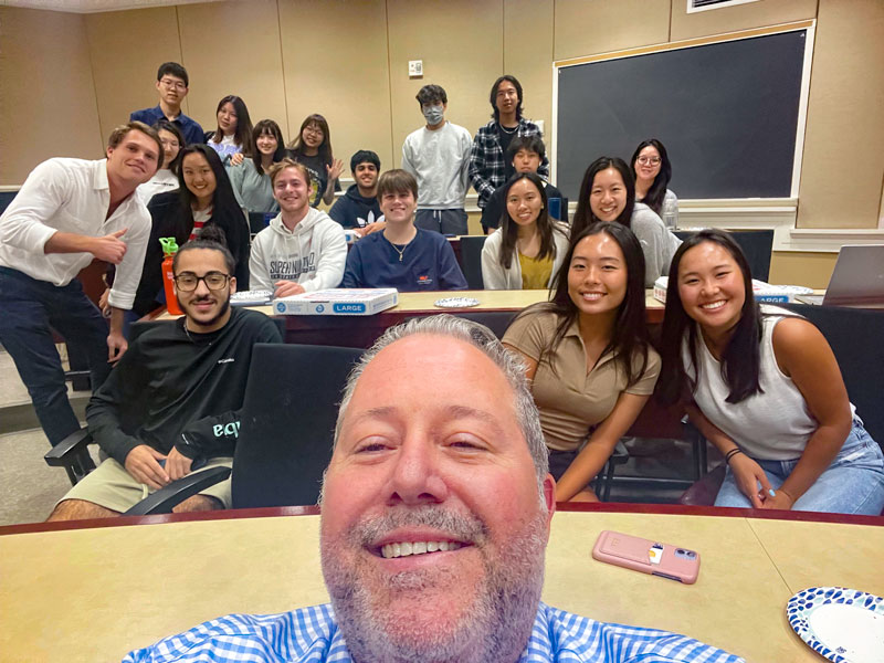 Sean Finnegan with Students